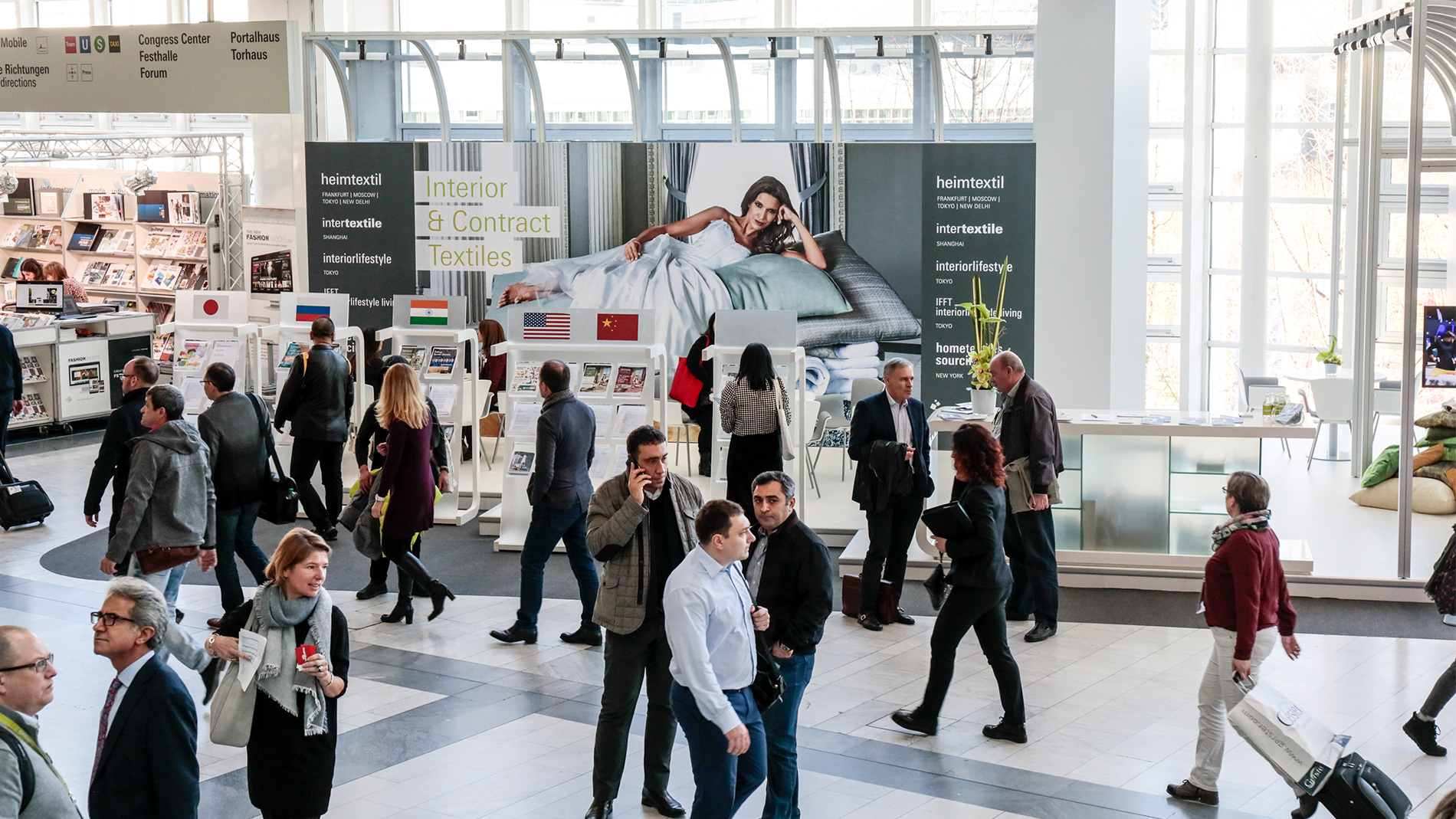 Exhibitors and visitors at Heimtextil fair