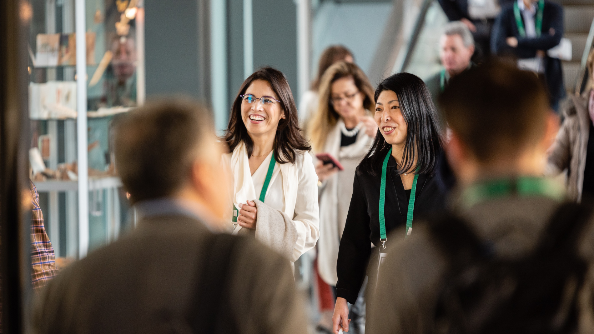 Trade fair bring people together - image shows visitors at a fair