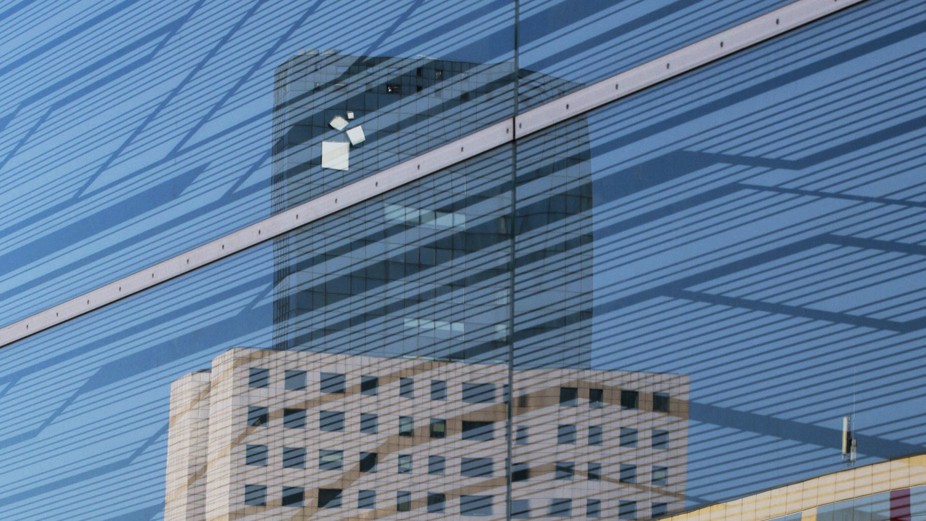 Office tower "Torhaus" in a mirror view