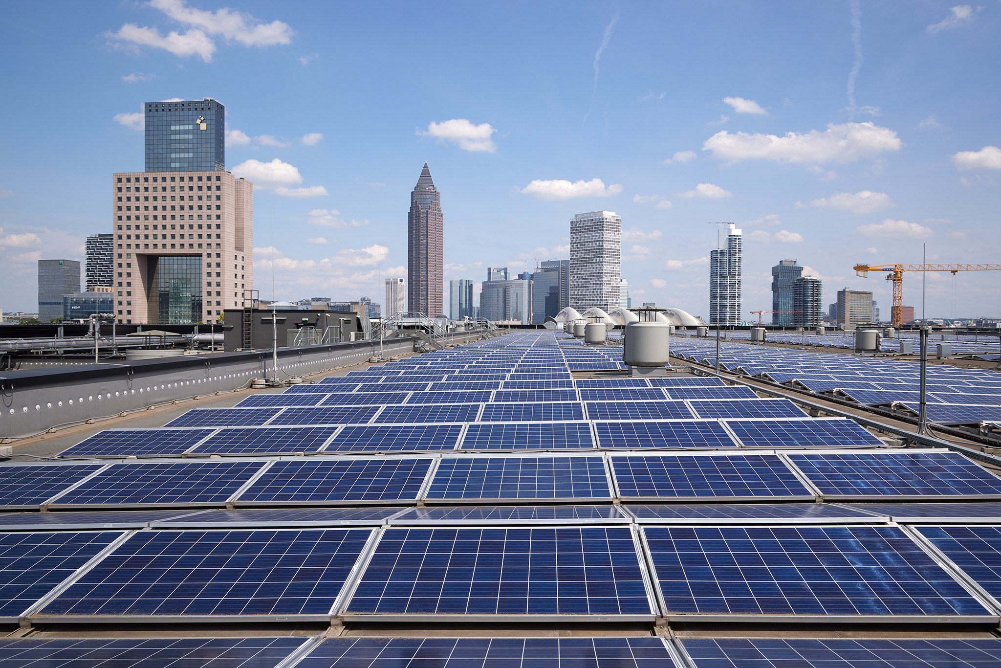 Photovoltaic system at the Frankfurt exhibition grounds