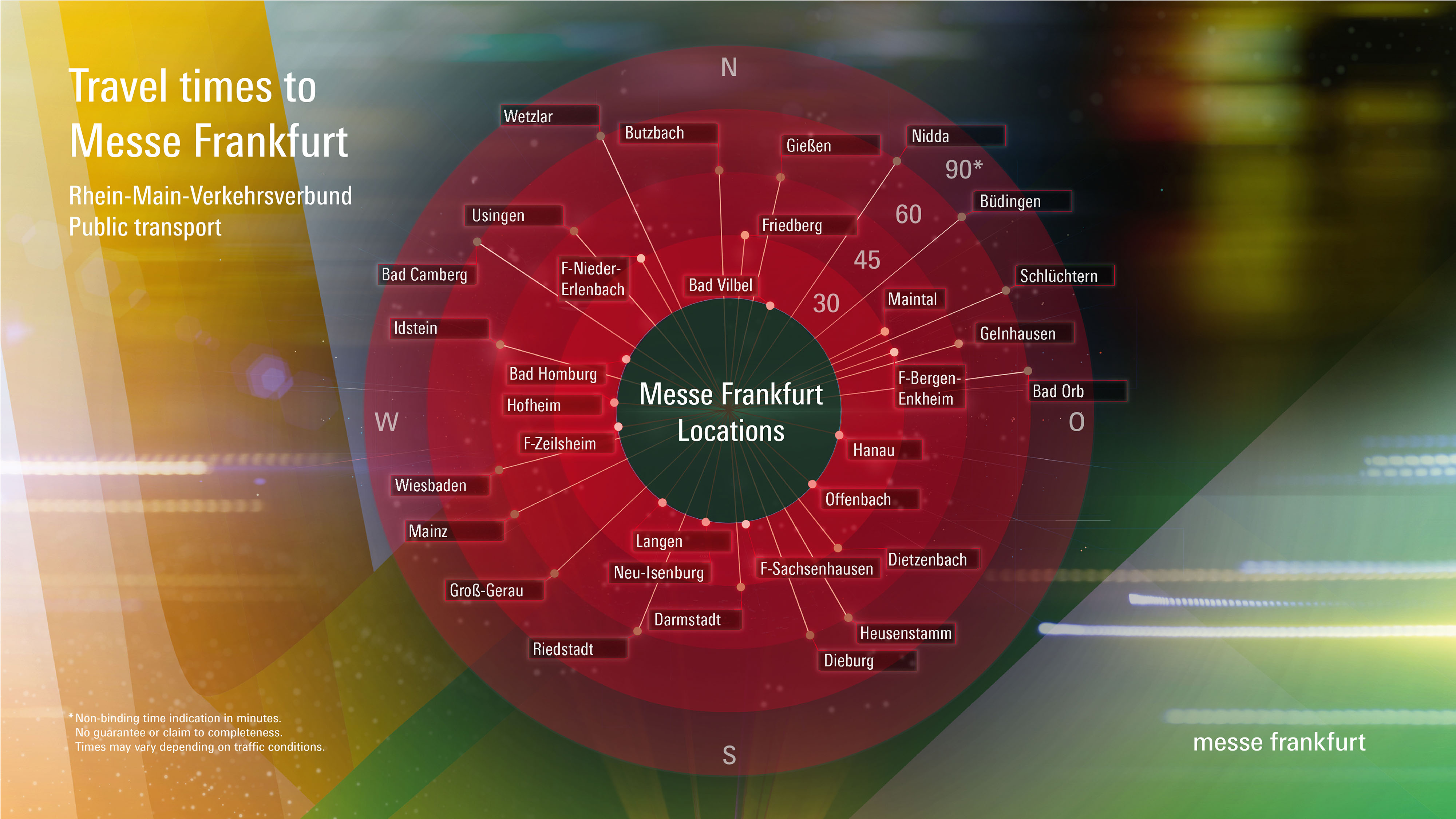 Travel time to Messe Frankfurt